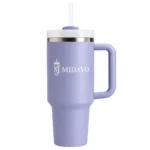Midavo Insulated Tumbler with Handle and Straw – Lavender
