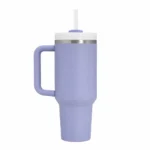 Midavo Insulated Tumbler with Handle and Straw – Lavender - Image 2